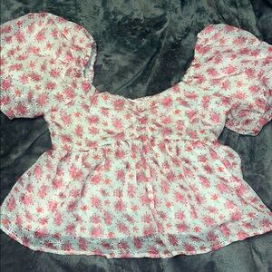 Floral Puff Sleeve Blouse